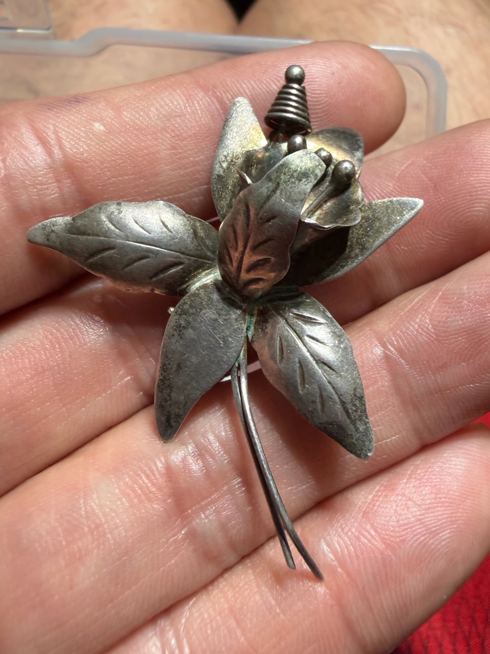 Vintage Taxco 925 Sterling Silver Floral Pin Brooch
